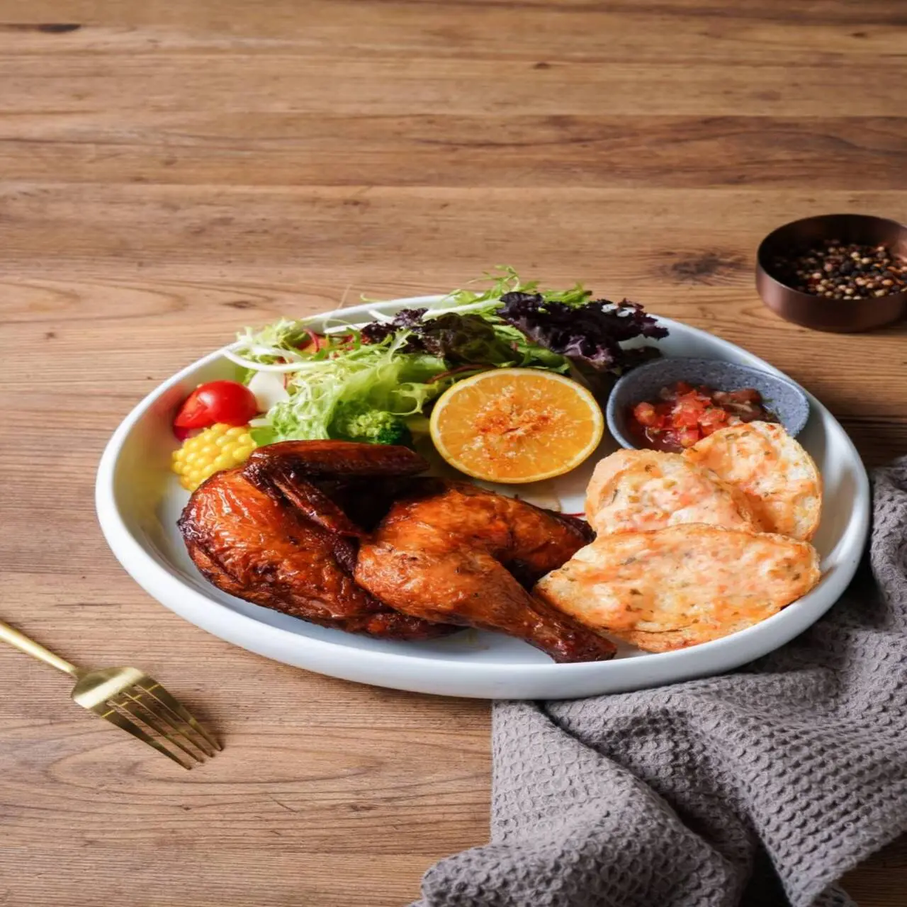 漠憩MATCH｜法式爐燒脆皮半雞