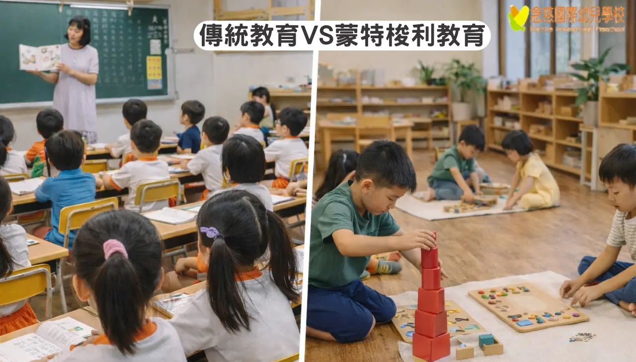 不同幼兒教學環境對照，呈現教師主導與孩子自主學習的差異