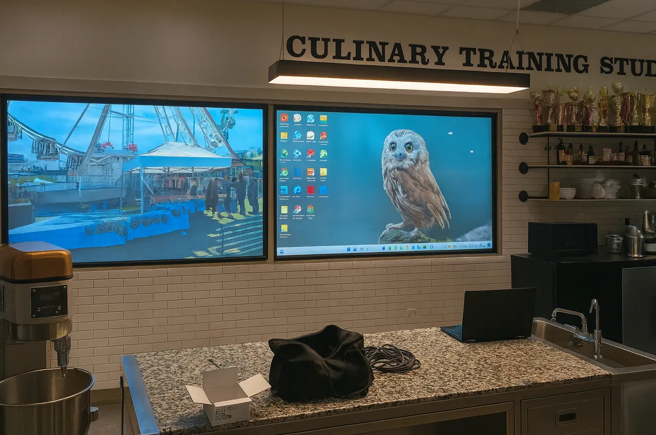 大仁科技大學餐影教室投影融合空間